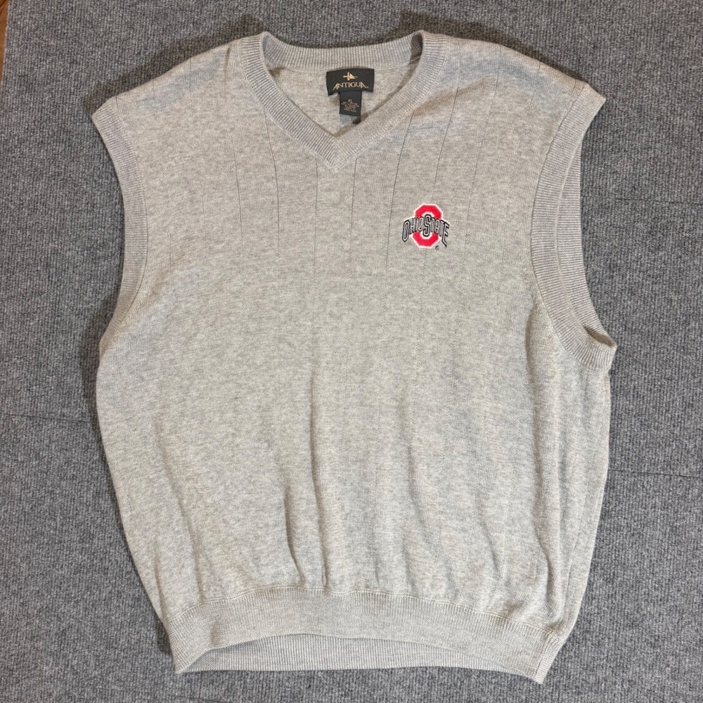 Antigua Ohio State Buckeyes Sweater Vest Mens XL Gray NCAA College Football